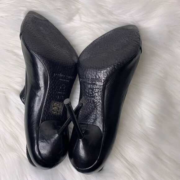 Pedro Garcia Black Leather Heeled Ankle Booties 7.5 - Picture 6 of 8